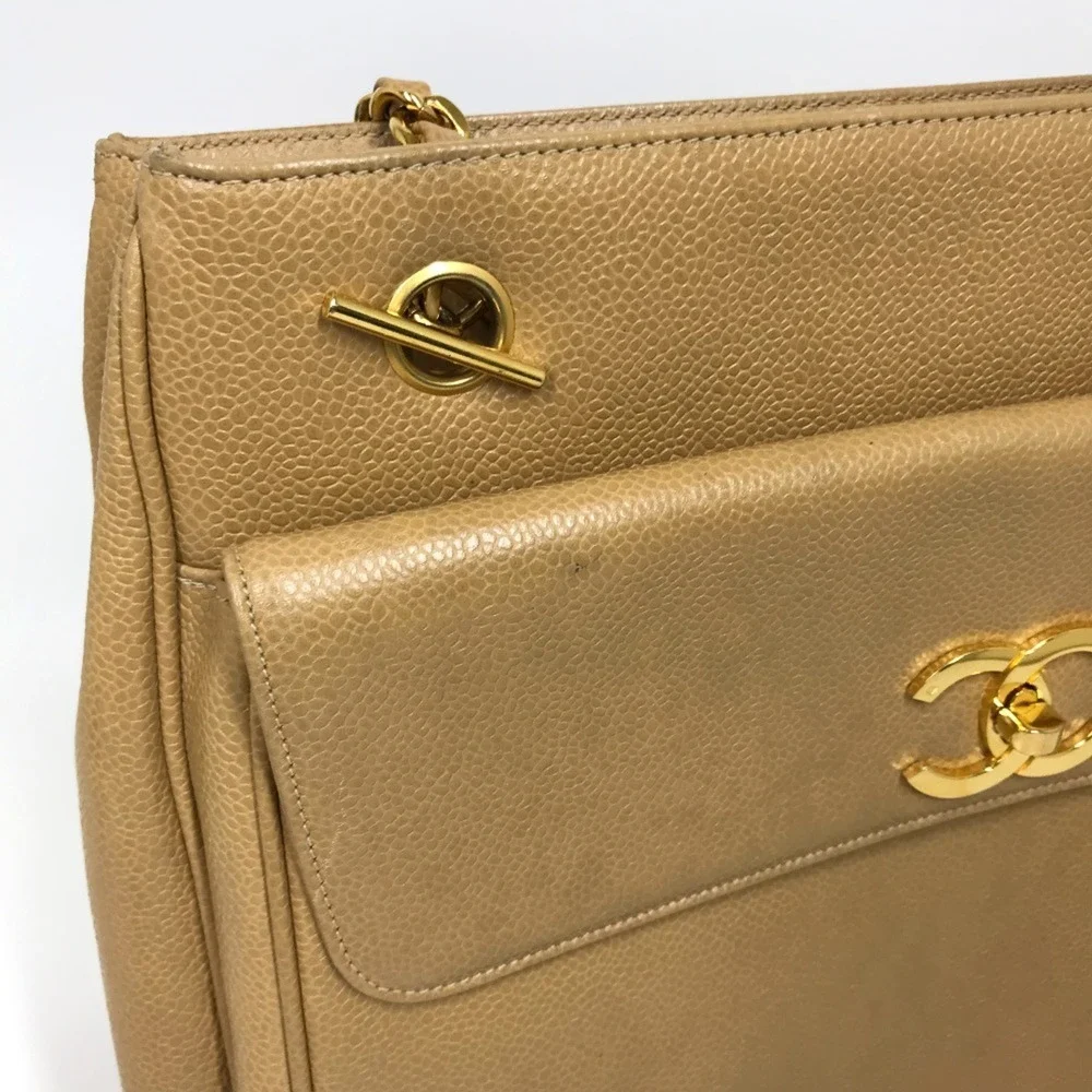 CHANEL Cream Shoulder Bag